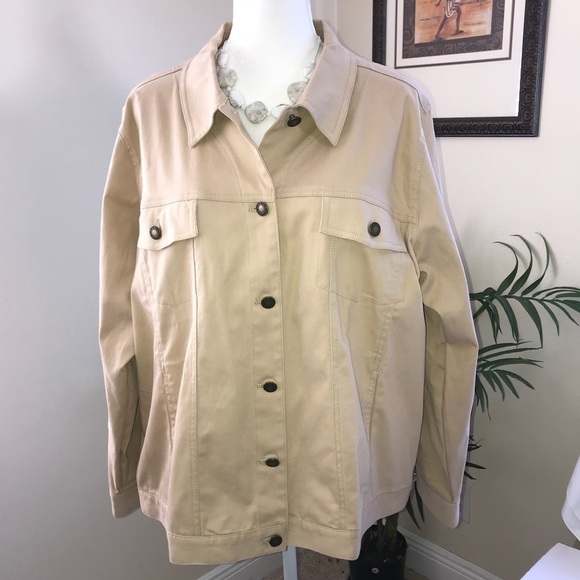 2 Pc Denim & Co Crinkle Long Sleeve Top Jacket Set Women Plus Size 1X - Picture 3 of 8